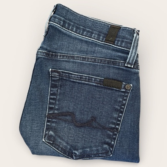 7 For All Mankind Denim - 7 For‎ All Mankind Jeans Gwenevere Skinny size 27 Dark Indigo Blue Size 27